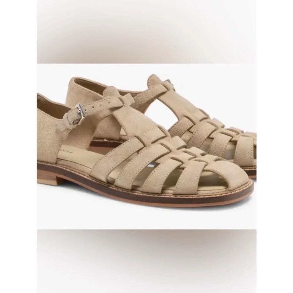 Free People Willow Fisherman Sandal (Women) Color: Oiled Suede/Beige Sz 7.5